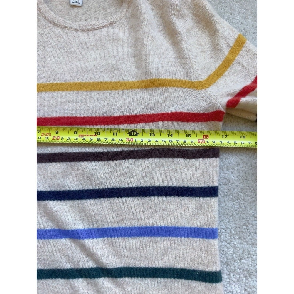 LL Bean Women's Classic Cashmere Sweater, Crewneck Stripe Size S - Picture 4 of 7